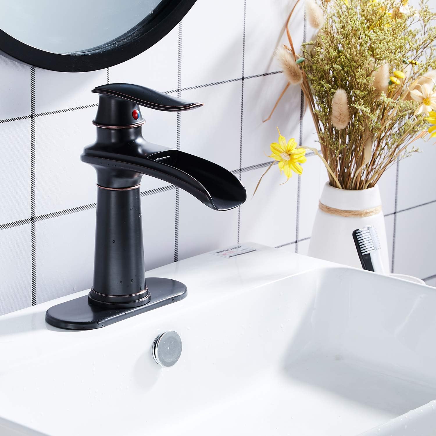 Best Cyber Monday 🔥 Oil Rubbed Bronze Bathroom Faucet GGStudy Waterfall Single Handle One Hole Farmhouse Bathroom Vanity Faucet Basin Mixter Tap Deck Mount with Drain Assembly Buy 2 get 3 Oil Rubbed Bronze Bathroom Faucet GGStudy Waterfall Single Handle One Hole Farmhouse Bathroom Vanity Faucet Basin Mixter Tap Deck Mount with Drain Assembly