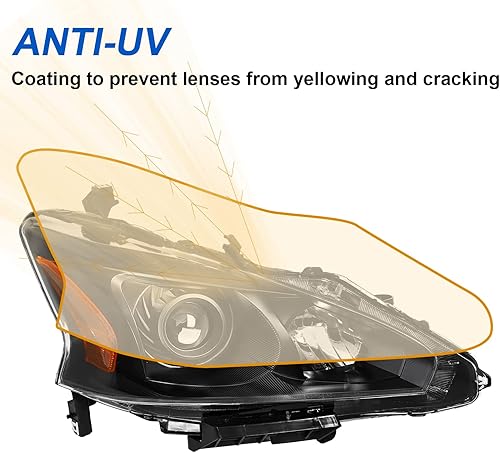 Miniatura 3 de Conjunto de faros delanteros compatible con Nissan Altima 2013, 2014, 2015, 13, 14, 15, Nissan Altima 2013-2015, 13-15, Nissan Altima SSLSV, solo