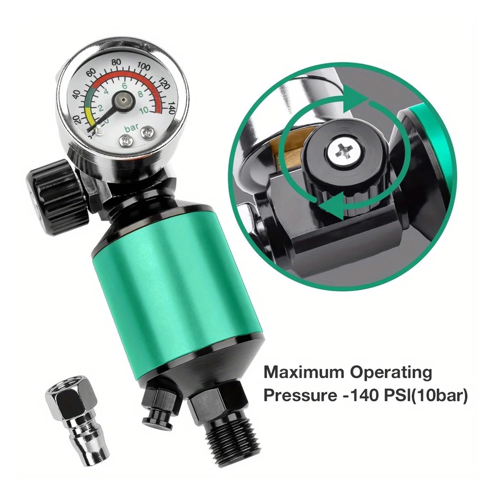 Regolazione pneumatica della pressione Regolatore d'aria universale da 1/4 di pollice con separatore acqua-olio for impieghi gravosi manometro for pistola a spruzzo