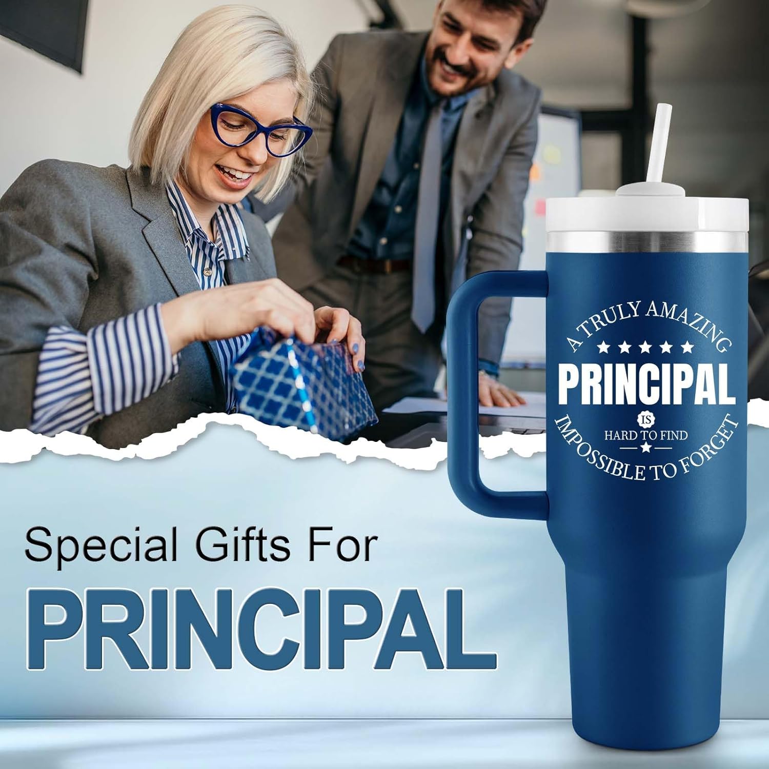 COCOGIFTS Principal Appreciation Gifts - Principal Gifts for Women Men - Best Principals Gift - School Principals Day Gift - Principal Tumbler - 40oz Insulated Tumbler with Lid & Straw - Image 2