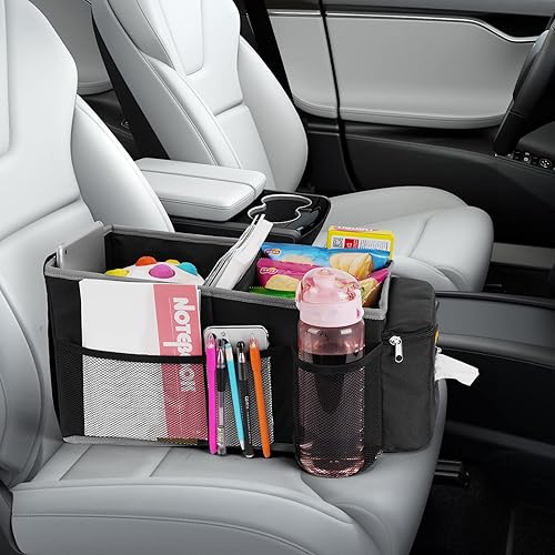 Miniatura 6 de Organizador de asiento de automóvil, organizador de asiento trasero de automóvil con portavasos, organización de almacenamiento para asiento de