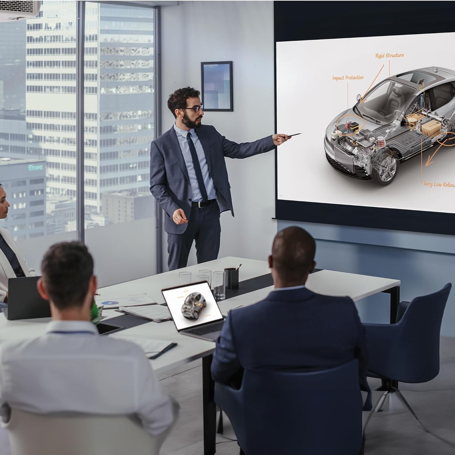 Optoma ZH551 - 1080p Full HD, 5600 Lumens, Laser, IP6X Dust Resistant, DuraCore 30,000 Hour Maintenance-Free, Miracast Wireless Screen Sharing Projector