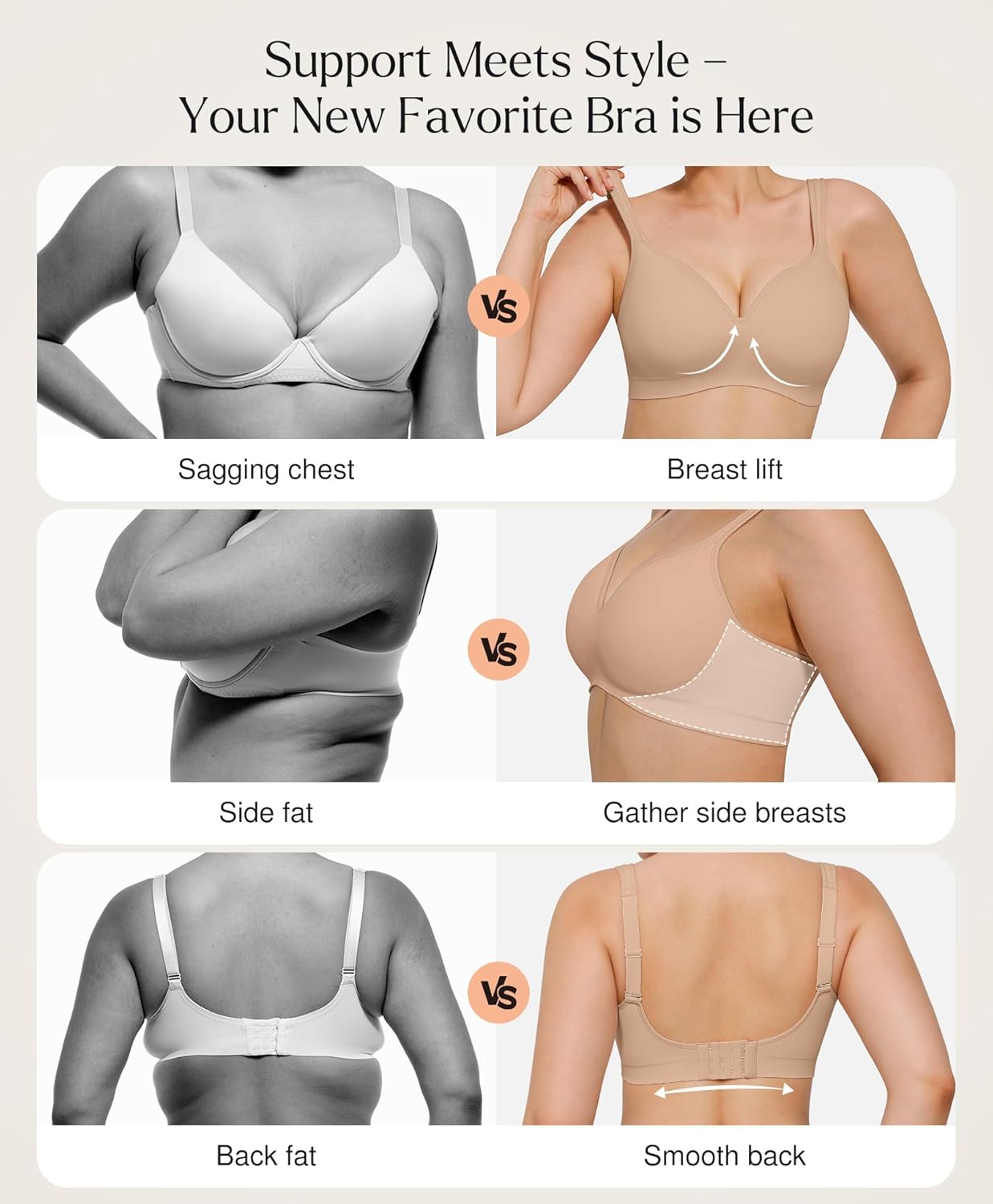 Popilush Wireless Push Up Bra - Seamless Bras for Women No Underwire Supportive Minimizer Bra Full Coverage Bralette - Image 5