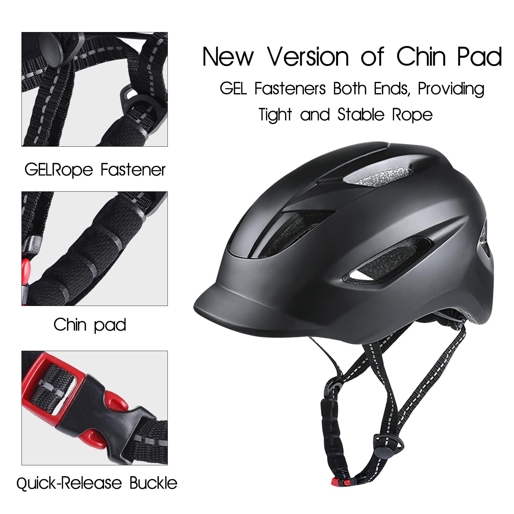 Casque Vélo Shinmax Avec LED - Visière Amovible - Taille Réglable 57-62cm - Homme/Femme VTT VTC