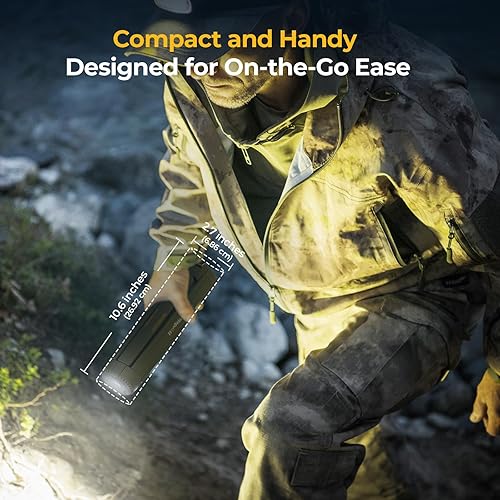 Miniatura 7 de BougeRV Luz telescópica mejorada para camping, linterna eléctrica giratoria de 15600 mAh, luz plegable para exteriores, linterna inalámbrica,