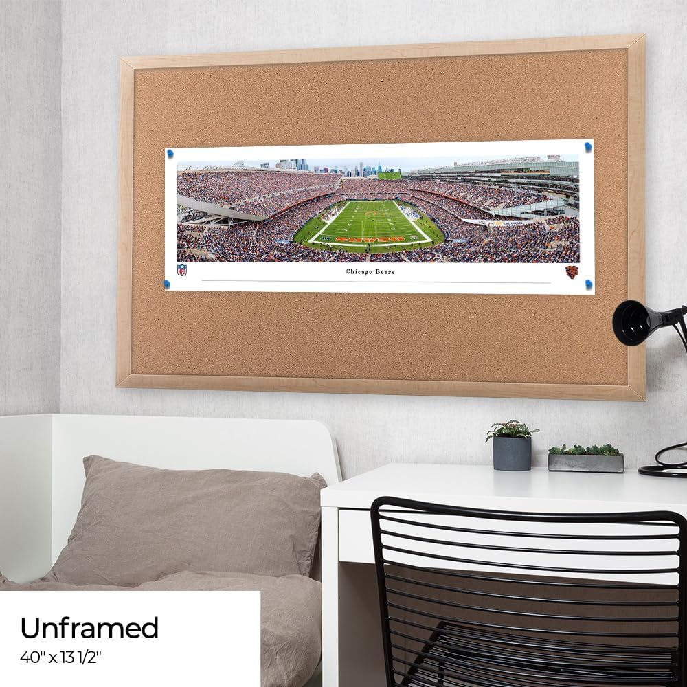 Chicago Bears, End Zone - Unframed Poster by Blakeway Panoramas (40"W x 13.5"H)