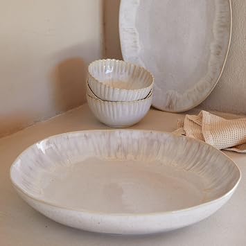 Casafina Ceramic Stoneware 15'' Pasta Serving Bowl - Eivissa Collection, Sea Blue | Microwave & Dishwasher Safe Dinnerware | Food Safe Glazing | Restaurant Quality Tableware