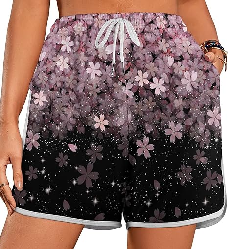 Amazon Co Jp 水着 レディース さくら 桜柄 サーフパンツ 海水パンツ 海パン ビーチパンツ ボードショーツ ショートパンツ サーフトランクス 女性 ストレッチ 短パン 水陸両用 通気 ワイヤー付き プール 海水浴 部屋着 普段着 おしゃれ セクシー かわいい 可愛い