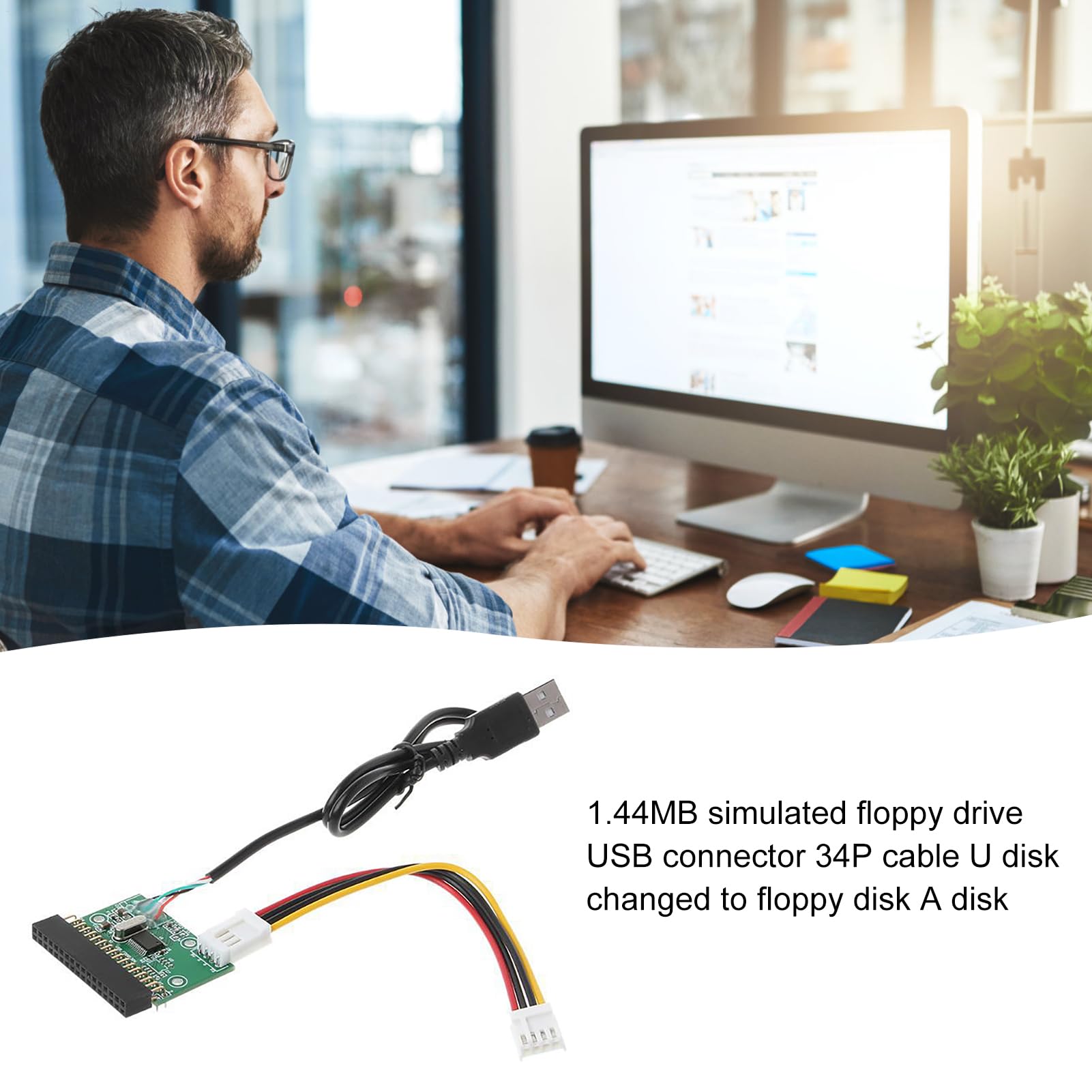 USB Floppy Drive - USB Converter Floppy Disk Reader - USBs Adapter, 1.44 MB PC Disks Drive Plug and Play, USBs to A Disks Floppyy Disk, No Extra Drivers