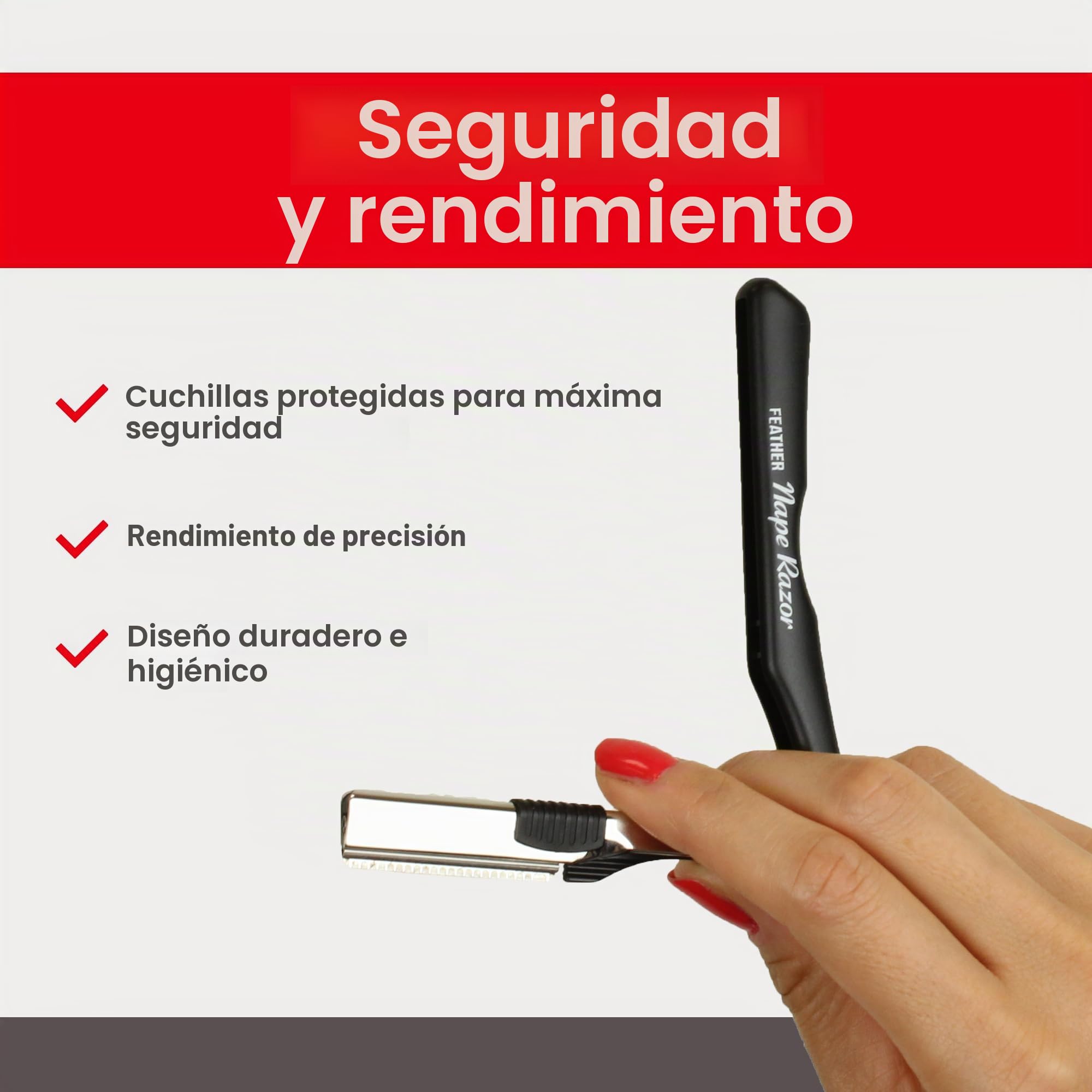 Feather Nape Razor, Estuche para navajas, cuchillas y maquinillas de afeitar - 30 gr.