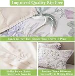 3-Piece Ensemble de couvertures de couettes – 300TC Tencel Lyocell, Ultra Lits de refroidissement doux avec 2 Carcasses d'oreillers – Lin de luxe respirant, durable (Lavande Garden Floral, Queen (U.S. Standard))