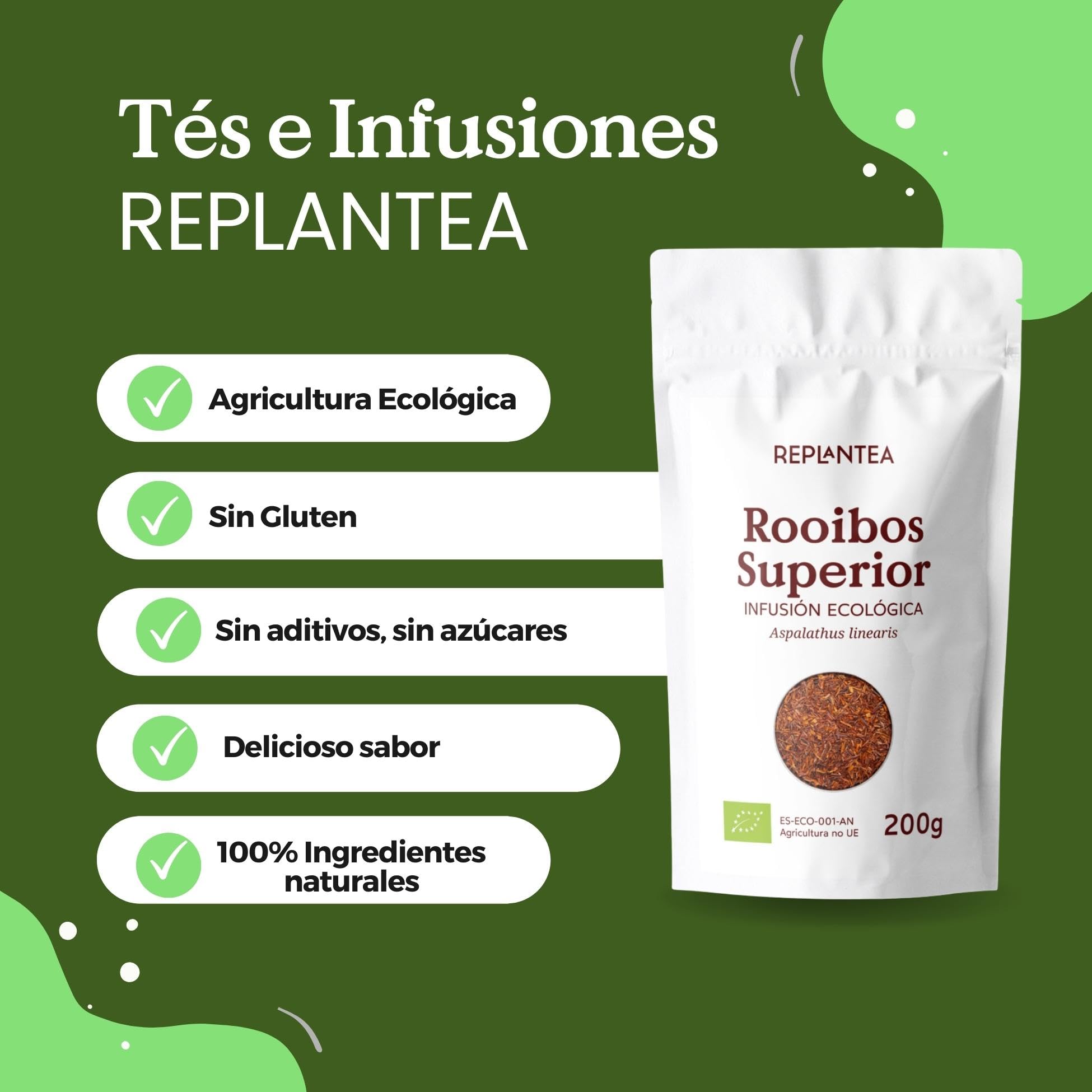 Té Rooibos Orgánico a Granel 200g 100 Tazas REPLANTEA