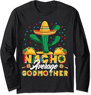 Cinco De Mayo Nacho Madrina Media Amante de los Nachos Manga Larga