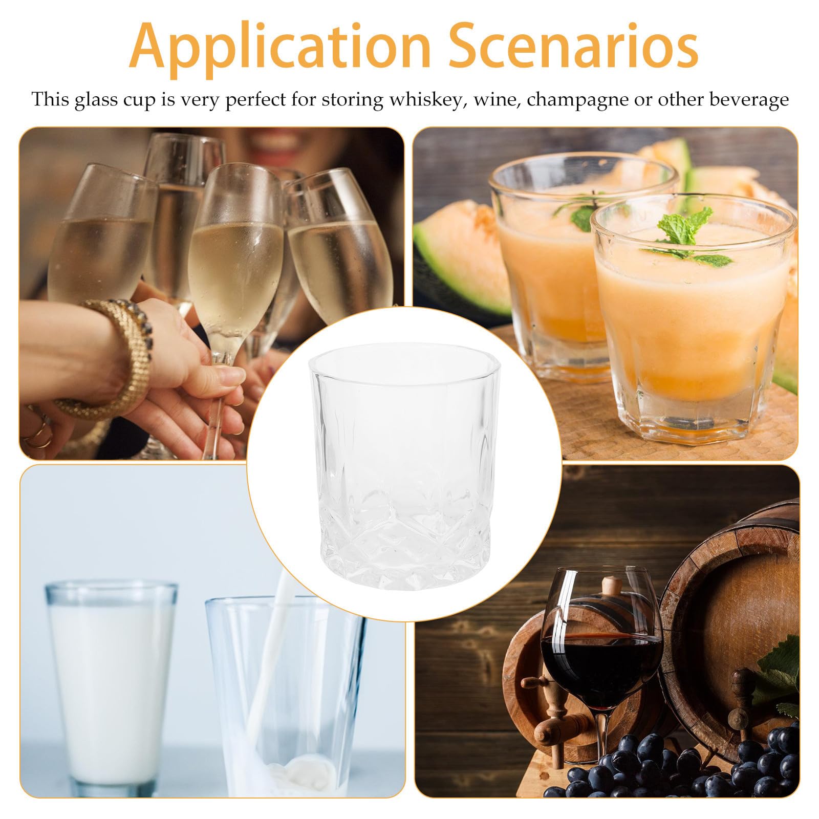 Lot de 4 Verres à Whisky en Verre Gravé 200ml, Multi-fonction et Design Simple Ambiance Bavaroise Élégante la Maison