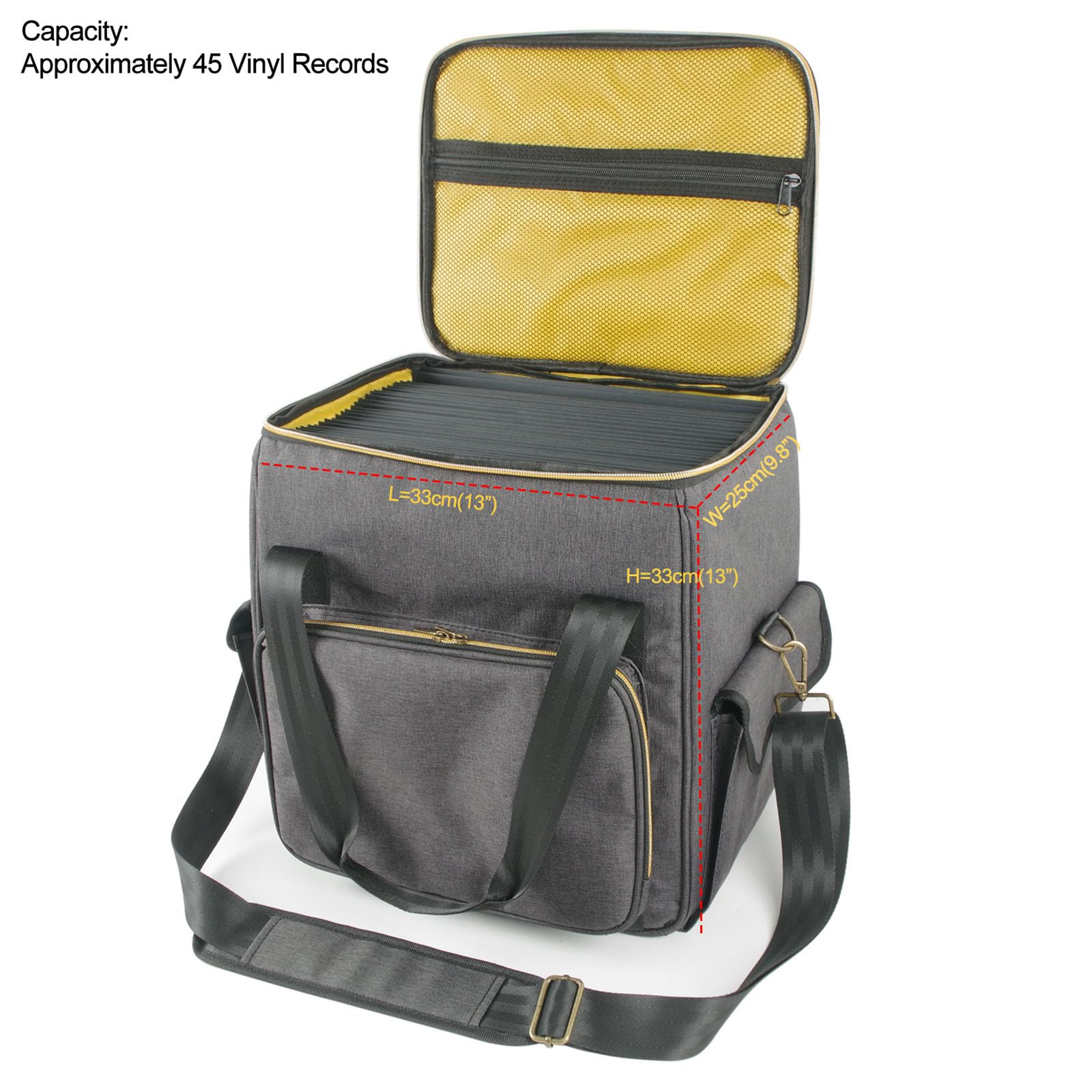 Scatola porta dischi in vinile, organizer da viaggio, borsa, album, stoccaggio, borsa per il trasporto con divisorio, scatola multifunzionale per album, multifunzionale con coperchio e