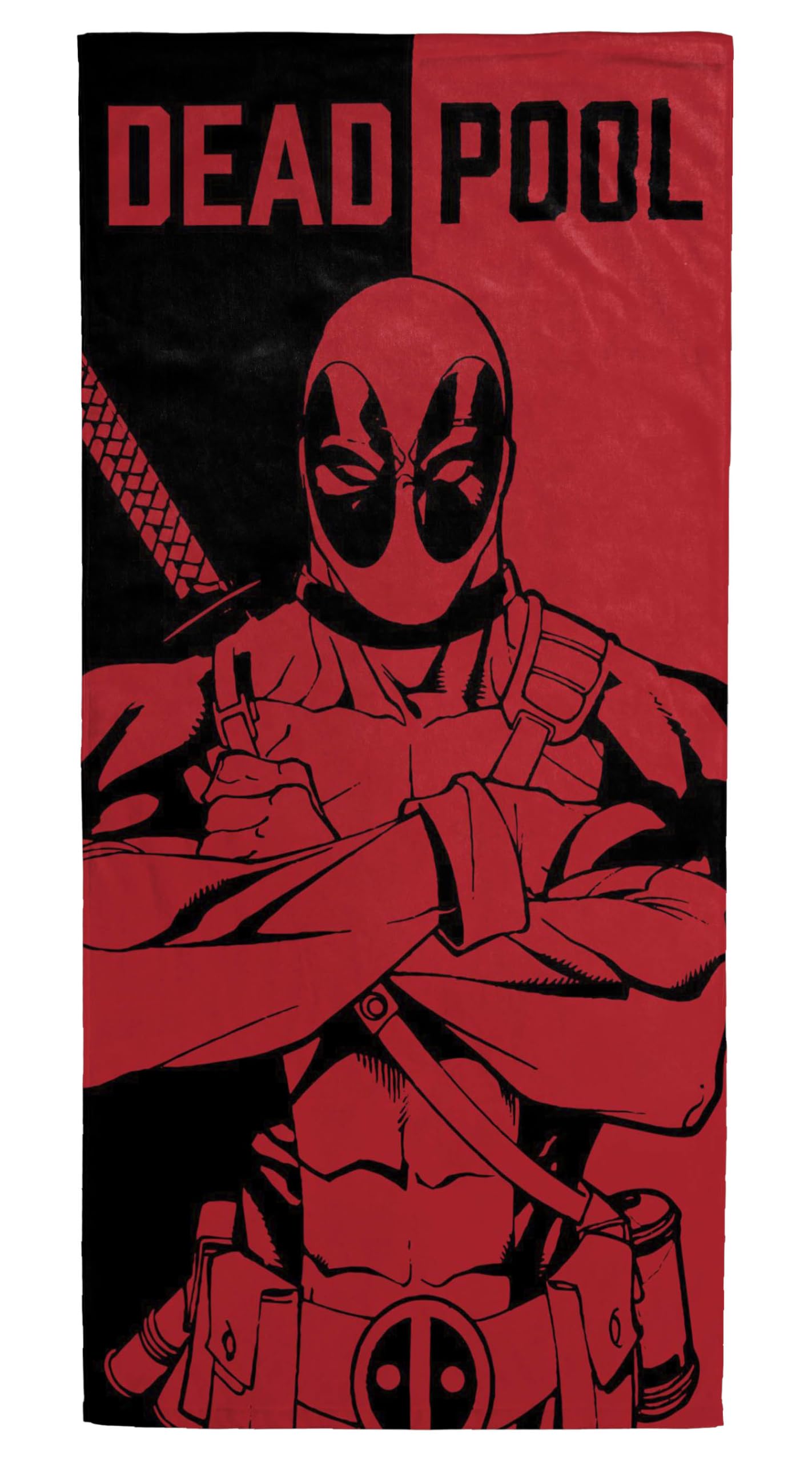Jay Franco Marvel Deadpool Towel For Bath, Beach & Pool Red Black, 71cm x 147cm