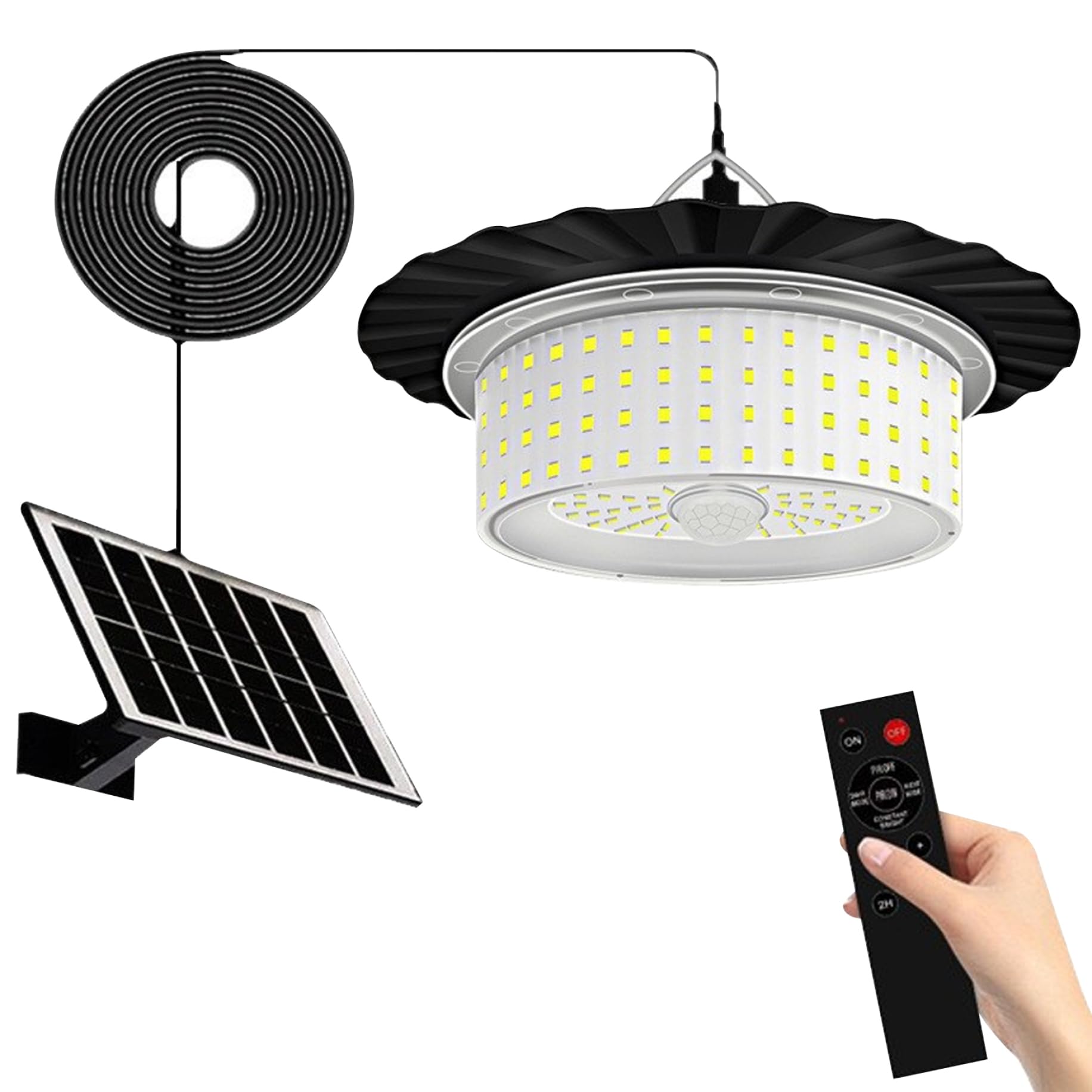 Heidouse 224 LED Solar Pendant Light with Motion Sensor, Outdoor Waterproof Garden Yard Home Aisle Indoor Lighting Super Bright Light