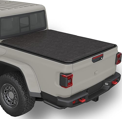 Cubierta tonneau suave de tres pliegues para Gladiator JT 2020-2025 de 5 pies60.3 pulgadas  para modelos con o sin el sistema de riel de cubierta