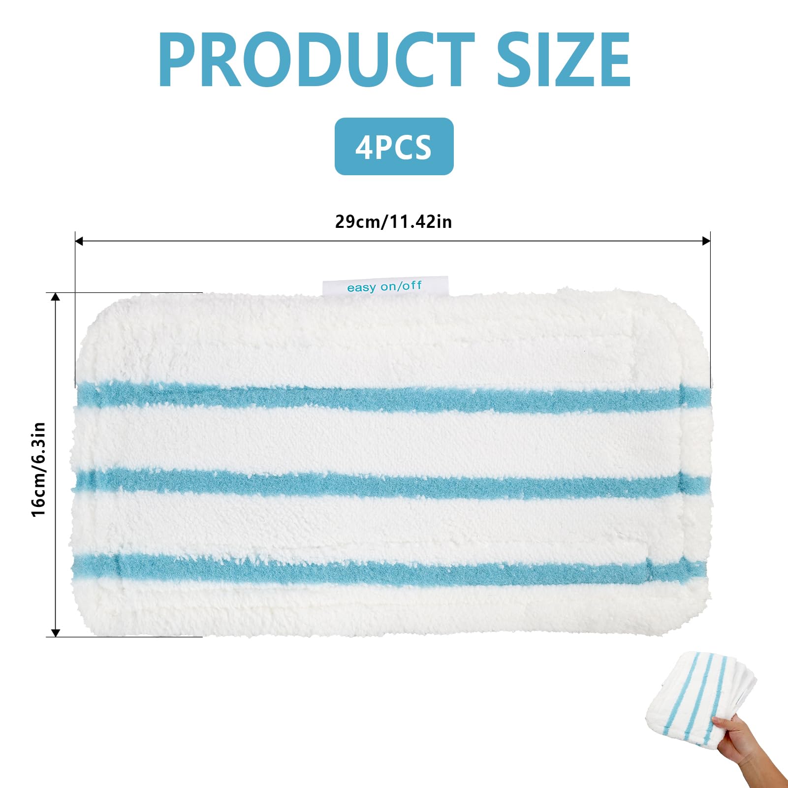 4 Pièces Balais Vapeur Lingettes Microfibre Hautes, Lingettes Compatibles avec Black et Decker Balais Vapeur, Alternative pour Nettoyeur Vapeur, Compatibles FSM1630, FSM1616, FSM1605