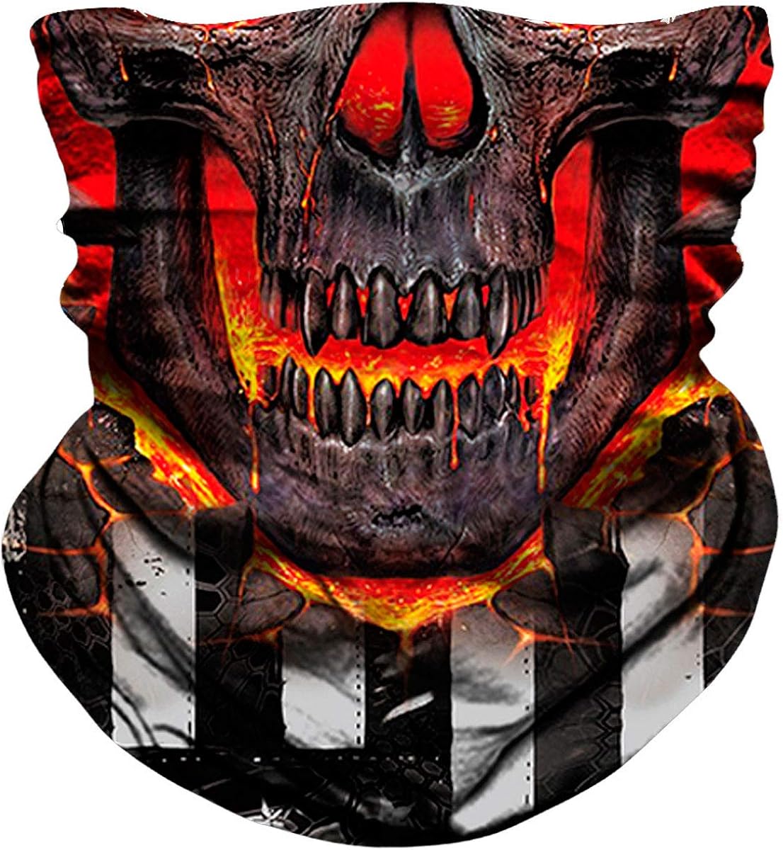 NTBOKW Bandana Face Mask for Women Men Neck Gaiter Scarf Mask Seamless Bandana for Sun Wind Dust Protection Motorcycle Riding Biking Biker Fishing Hunting Festival Rave Party Outdoor 3D Skull Skeleton