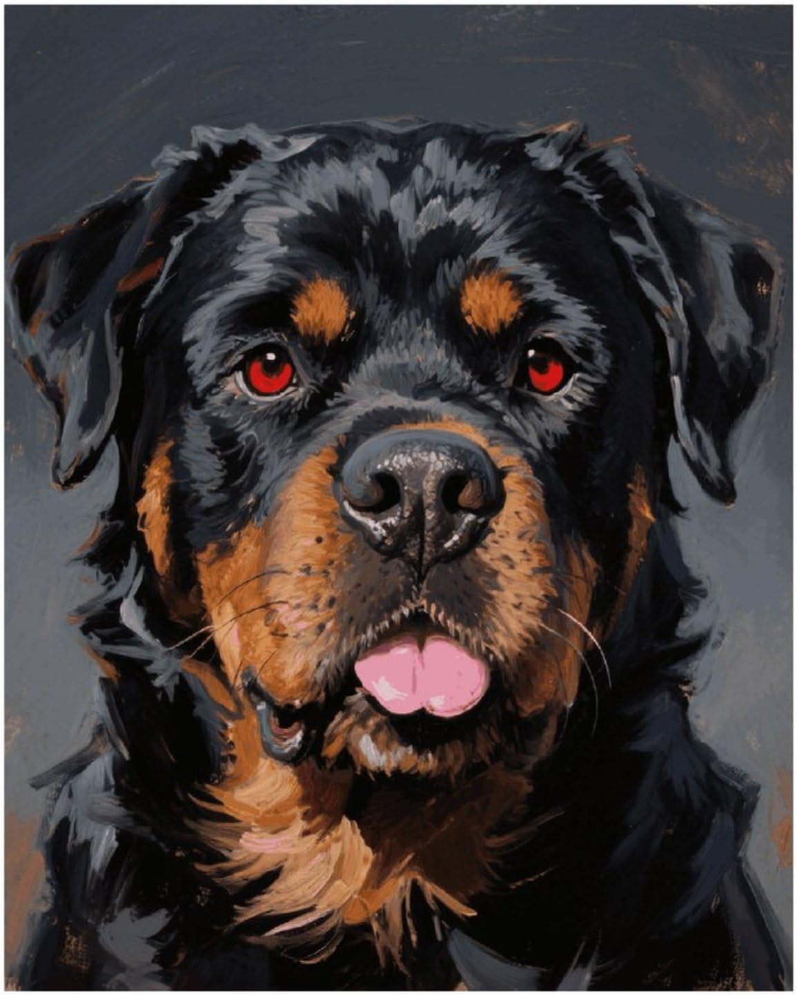 FodPand Cool Rottweiler Dog 5D Diamond Painting Kits for Adults Beginners Full Drill Square Diamond Dots Pictures Gem Art Supplies for Home Wall Room Decoration DIY Craft Set Gift 16x20