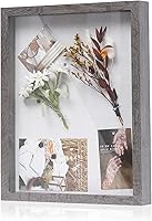Vista 61 de Muzilife Marco de Fotos Shadow Box de 11x14 pulgadas con Tablero de Lino - Madera Profunda y Vidrio Templado, Estuche Rústico de Exhibición Listo