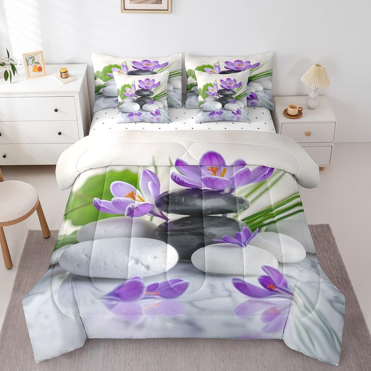 Feelyou Cute Heart 7 Piece Bedding Set Twin, Colorful Heart Pattern Comforter Set with Sheets Rainbow Bedding Sets with Comforter, Pillowcases, Flat Sheet, Fitted Sheet and Cushion Cover