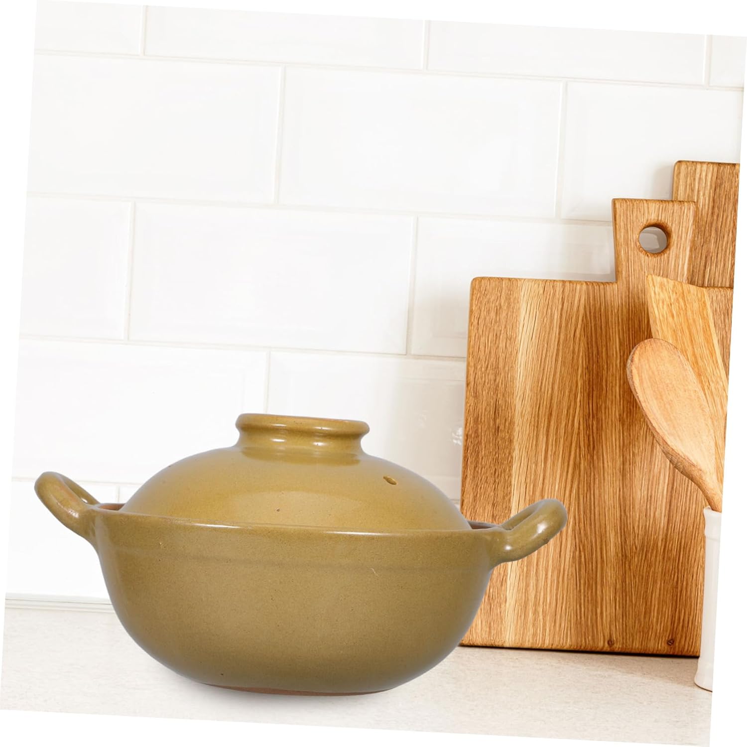ABOOFAN Casserole Saucepan Lid Single Handle Small Clay Pot Vintage Cookware Large Pot for Cooking