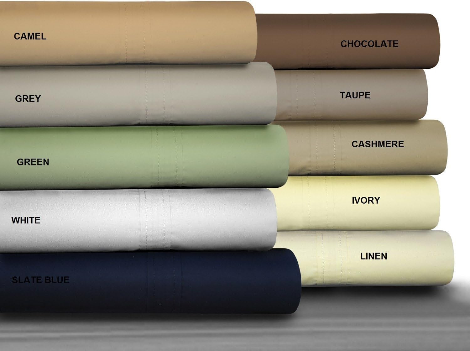 Queen Size Camel Brown Color Bed-Sheet Set With PillowCases 500TC 100% Combed Cotton Sateen 4 Piece