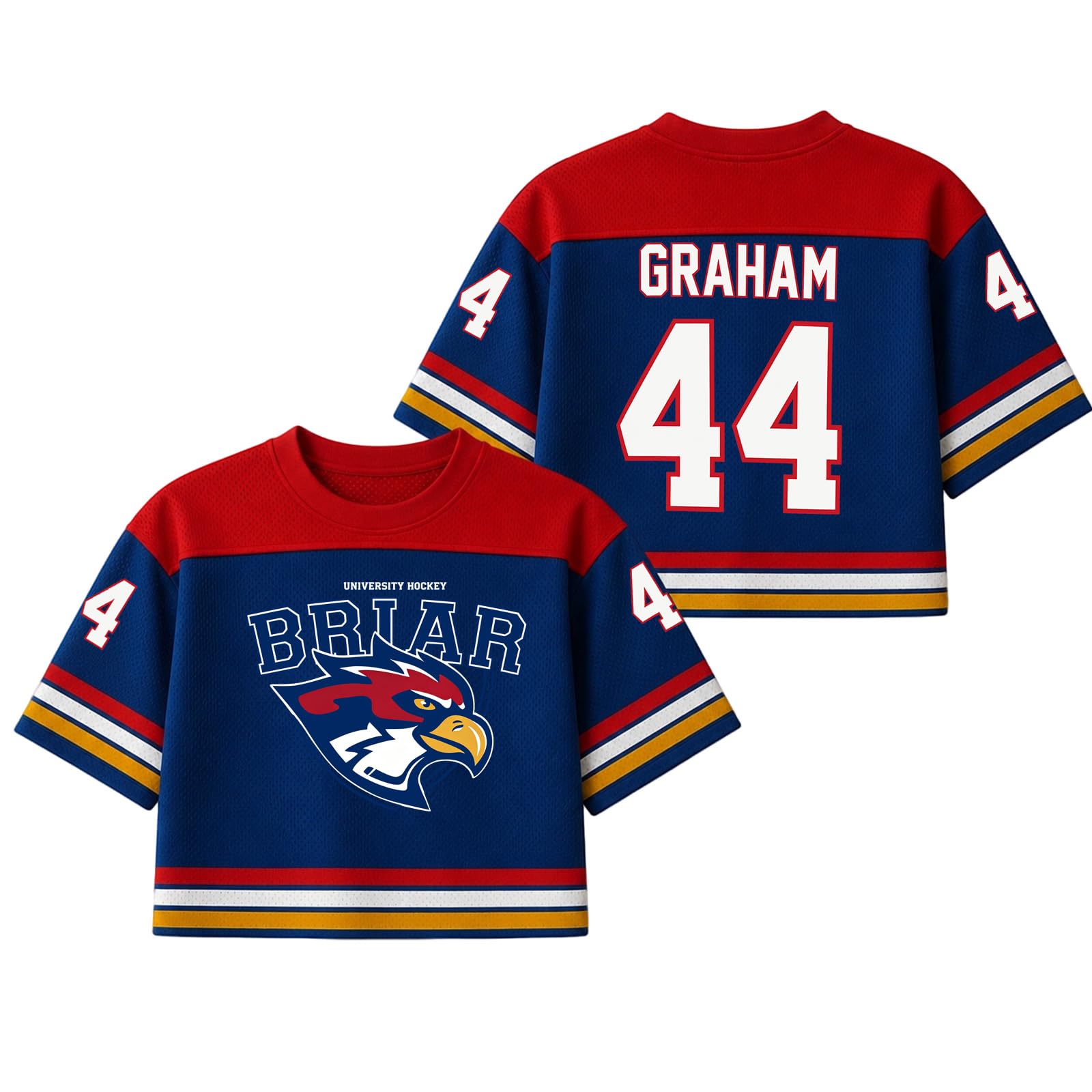 Off Campus Hockey Jersey Women Graham 44 & Logan 22 & Tucker 46 & Dean 66 Briar U Hockey Shirts Short Sleeve Briar University Shirts Sports Y2K Crop Tops Off Campus Merch for Fans
