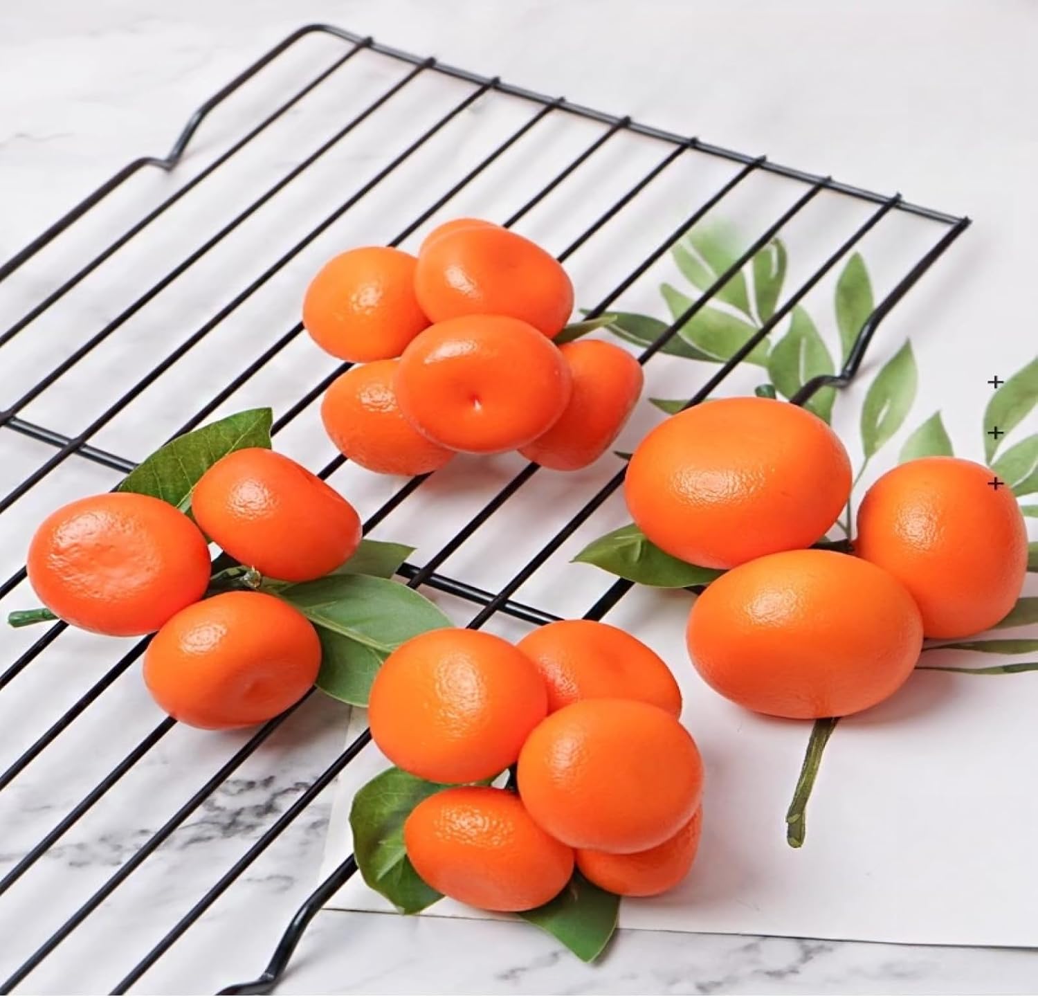 Fake Fruit Fake Oranges Artificial Fruit Plastic Fruit，Cuties Artificial Fruits for Decoration Simulation Fruits Artificial Citrus Model Props for Wedding Home Party Kitchen Decor(3 Clusters)