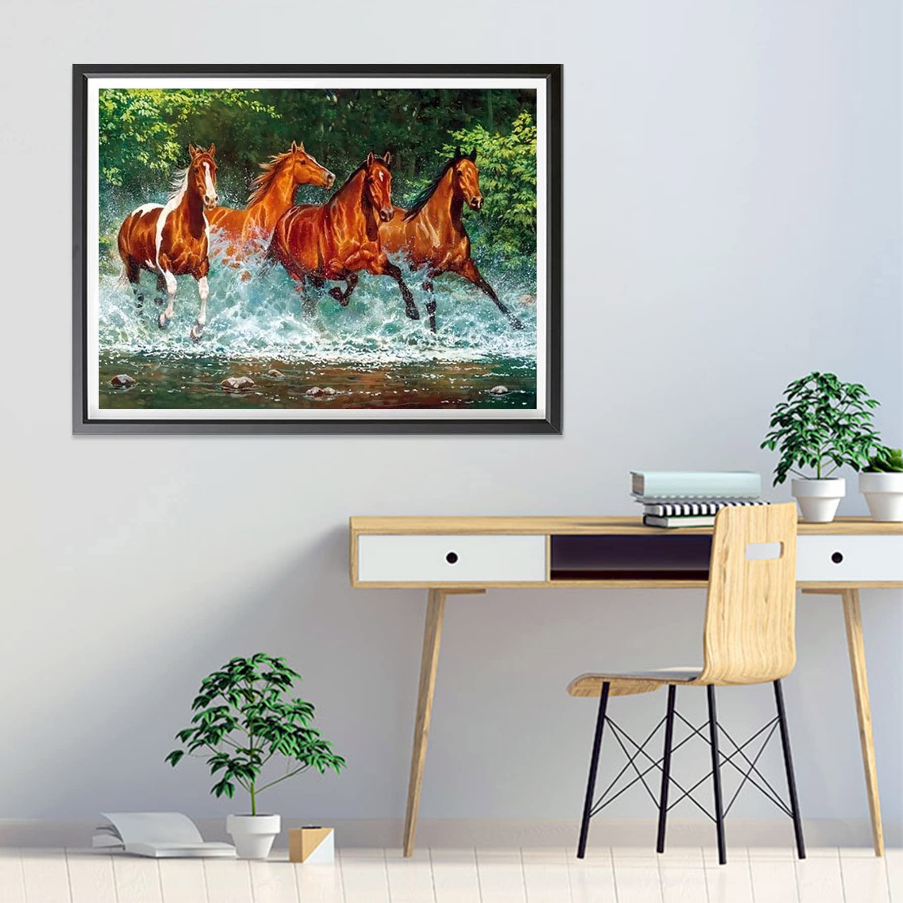 Hoobee 5D Diamond Painting Complet Cheval, DIY Diamond