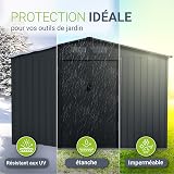 Juskys abri métallique XXL – Gris foncé, résistant aux intempéries avec Cadre de Fondation, Porte coulissante & verrouillable – pour Jardin & Stockage - 3
