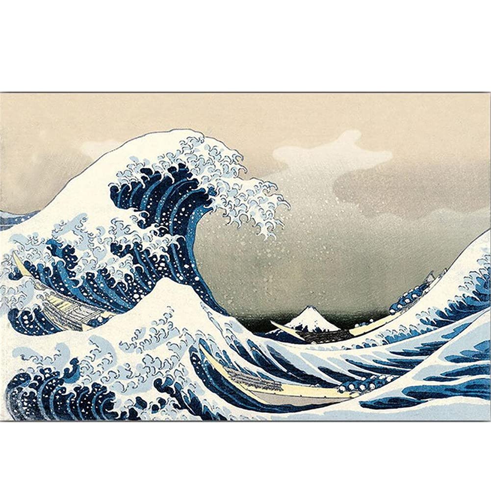 Jayogo Round Drill Diamond Art Great Wave,5D Diamond Painting Kit Full Drill，Large Diy Diamond Painting Kits For Adults，Crystal Rhinestone Embroidery Paintings Arts Craft，For Home Wall Decor Gifts -8X12in,20X30cm