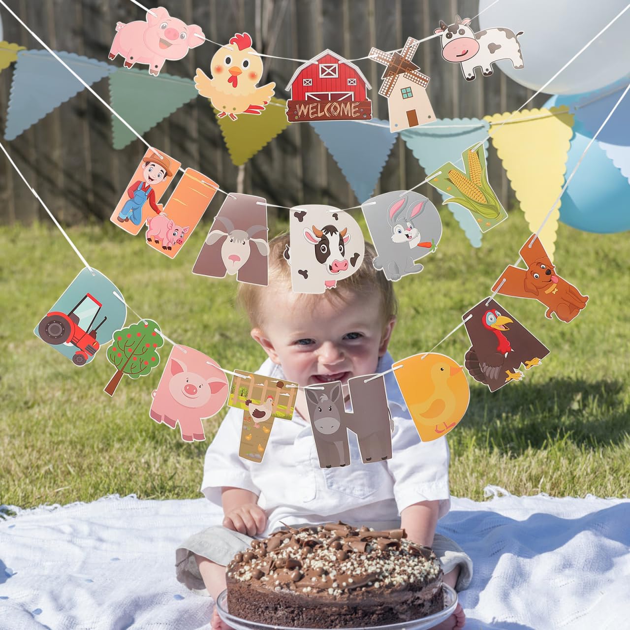 Bauernhof-Tier Geburtstagsbanner – Süße Tiermotive Für Kinderparty & Babyparty