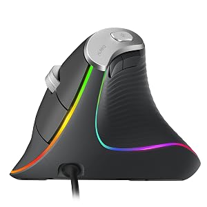 Nulea M504 Wired Vertical Mouse USB Ergonomic Optical Mouse with 4 Adjustable DPI 11 RGB Backlight Modes Compatible