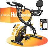 MERACH 4-in-1 Foldable Exercise Bike with LCD Monitor and Hand Pulse Measurement, Magnetic Ergometer Fitness Bikes with Comfortable Seat Cushion, 16 Levels Magnetic Resistance, Space Saving - 1