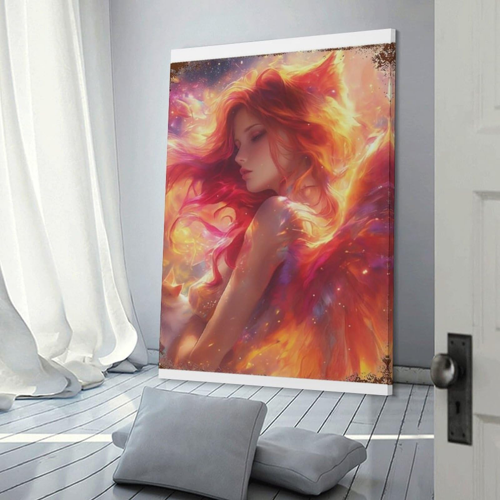 Junmoney Frame-Style-9 Decorative Wall Artwork Fantasy Angel Wall Art Print, 20X30inch(50X75cm), For Contemporary Homes, Apartments Or Offices, An Easy Choice For New Home Styling