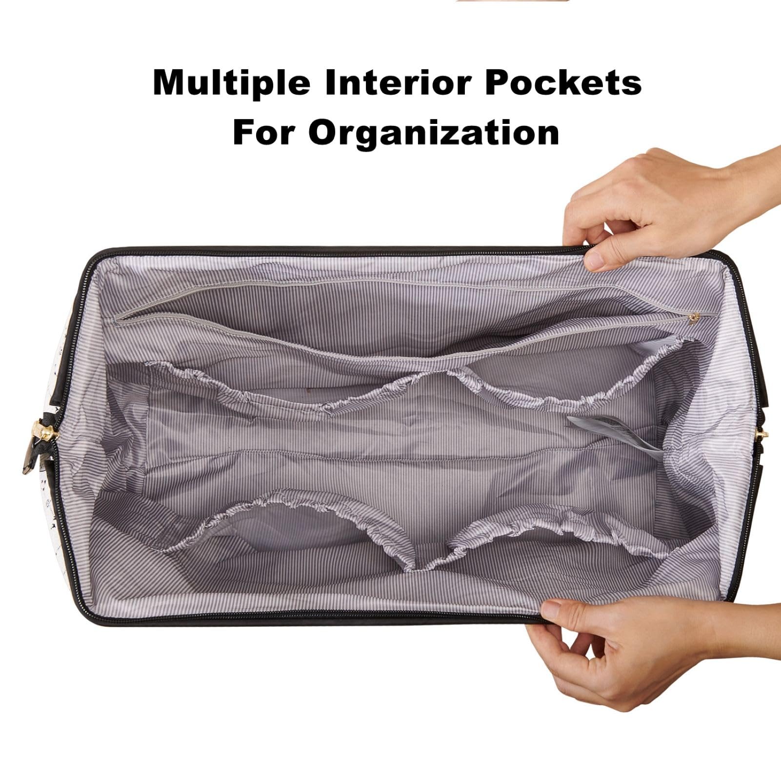 Sunveno Borsa per pannolini da viaggio, borsa per pannolini regolabile, borsa per passeggino, organizer per bambini, grande capacità, borsa per pannolini per maternità