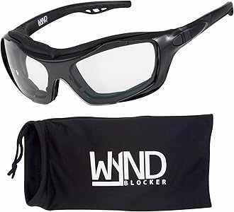 - Motorcycle Riding Glasses Extreme Sports Wrap Sunglasses (Black/Clear)