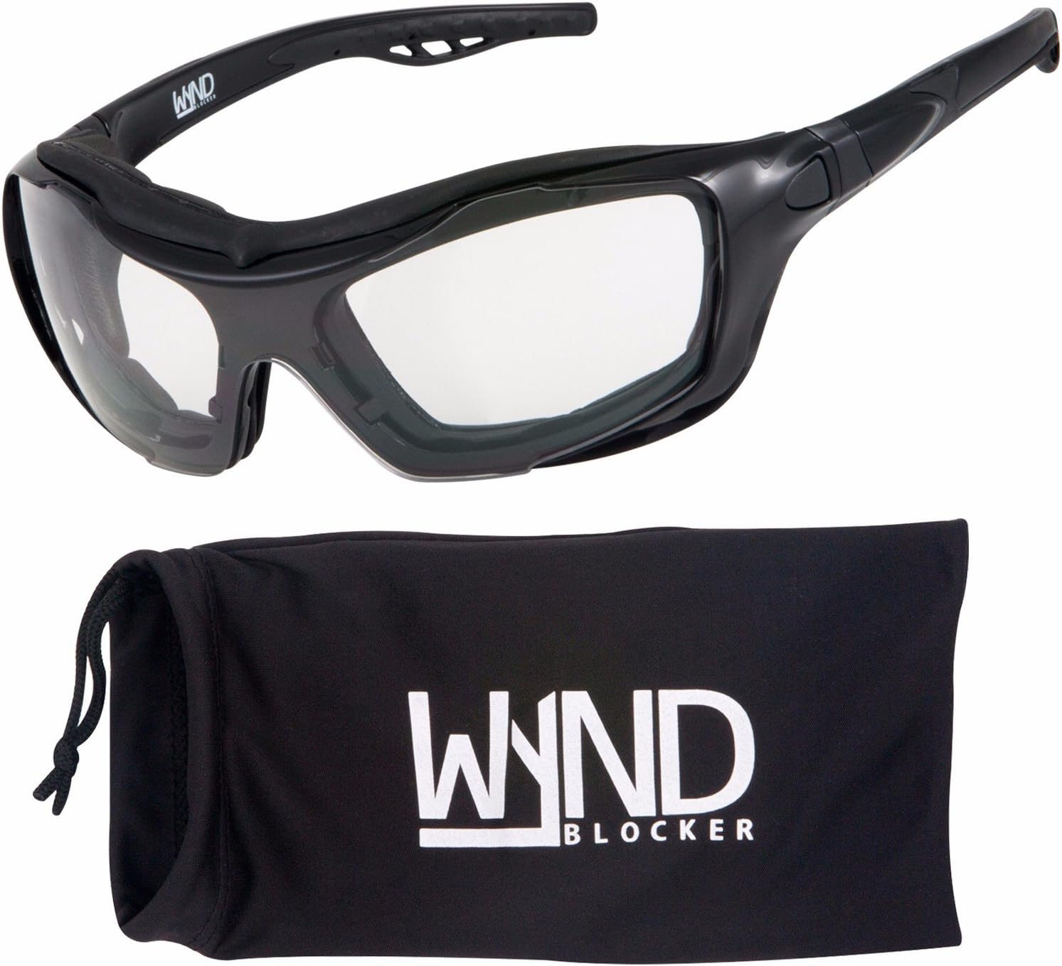 - Motorcycle Riding Glasses Extreme Sports Wrap Sunglasses (Black/Clear)