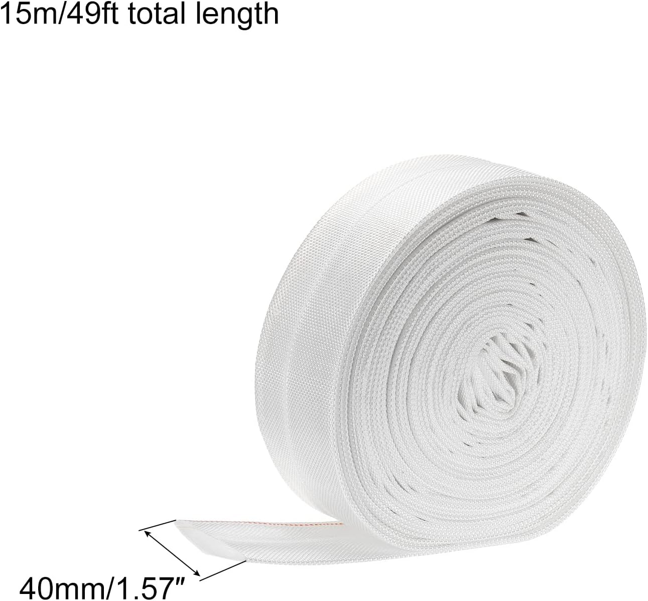 PATIKIL 40mm ID 49ft Lightweight Backwash Hose Lay Flat Reinforced Discharge PVC Hose 0.8MPa for Swimming Pool