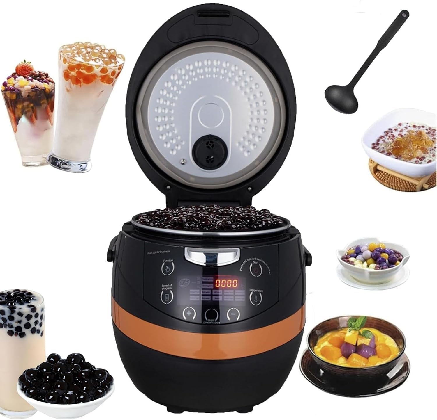 yunaoii Tapioka Perlenkocher 8L,1350 W Boba Kocher mit Digitaler Steuerung