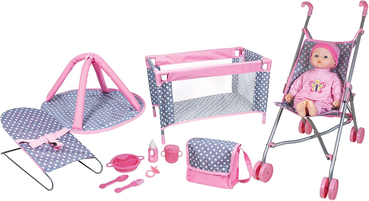 Lissi 5Piece Play Set with Baby Doll & Accessories, 16 inches