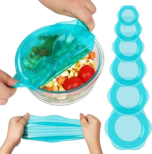 Tapas elásticas de silicona para almacenamiento de alimentos en el refrigerador, fundas elásticas reutilizables para tazones, latas, tarros,