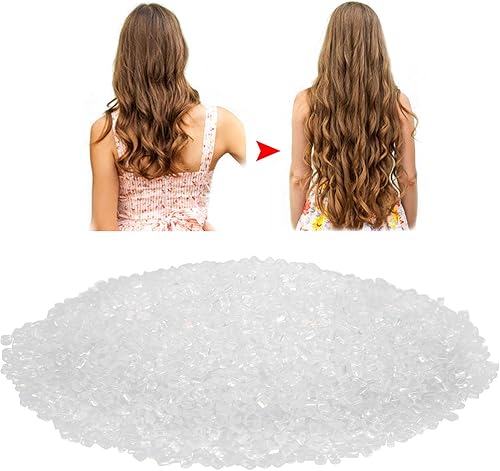 Miniatura 7 de Extensión de cabello, 3.53 oz de pegamento transparente para el cabello, extensión caliente, gránulos, puntas de pegamento italiano, gránulos,