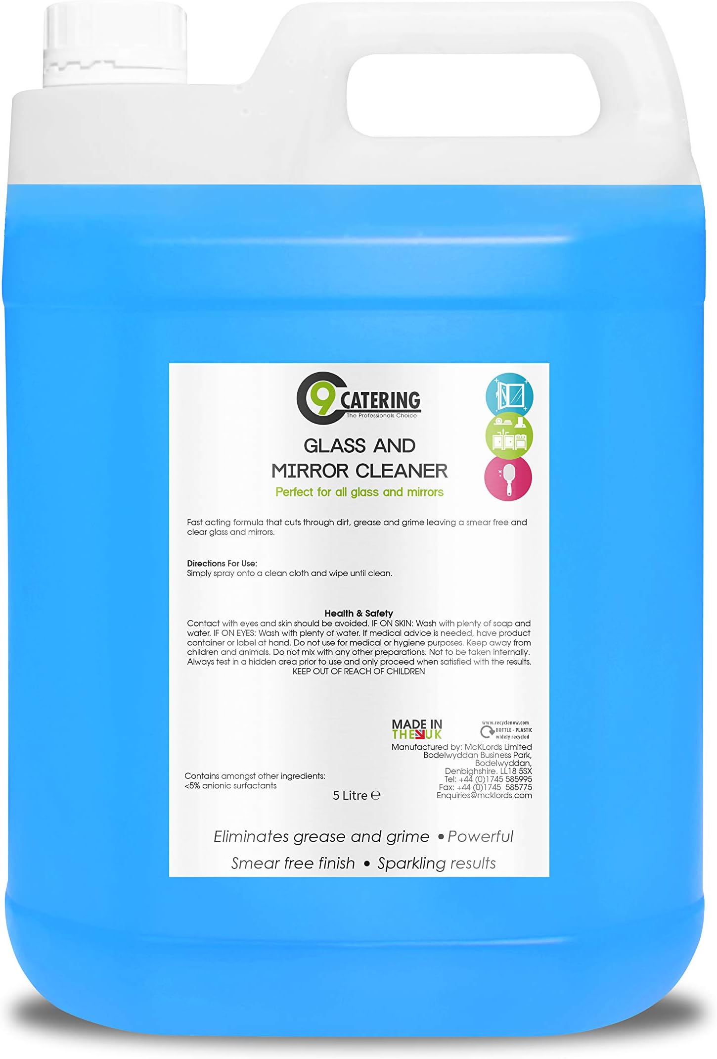 Window Glass and Mirror Cleaner - 5 Litre