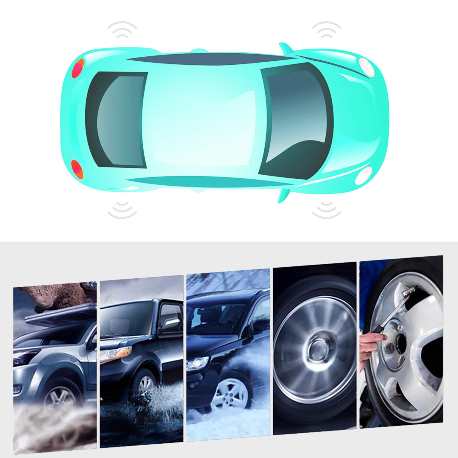 Sensor presion neumaticos+ inalámbrico de monitoreo de presión de Llantas TPMS Energía Solar o USB TPMS con 4 sensores para la presión y Temperatura del Remolque de Viaje de Autocaravana