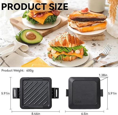 Miniatura 3 de Toastie Sandwichera para microondas, máquina de panini de placa antiadherente, versátil tostadora pequeña, apta para tostadas en horno de