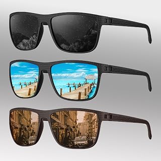 Polarized Sunglasses for Men, Sunglasses Mens Polarized for Driving, Fishing, Golf, 3PACKS